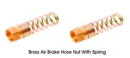 Brass Air Brake Hose Nut With Spring
