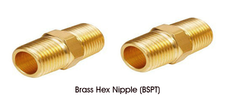 Brass Hex Nipple BSPT