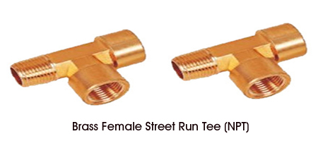 Brass Female Street Run Tee (NPT)