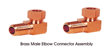 Brass Male Elbow Connector Assembly