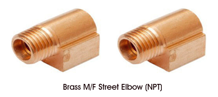 Brass M F Street Elbow